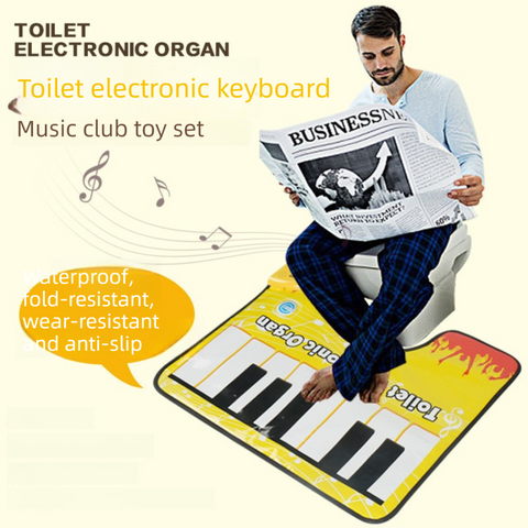 Darrahopens Home & Garden > Rugs > Floor Rugs Yellow Electronic Toilet Piano Mat - Funny Musical Floor Keyboard for Bathroom Entertainment - Novelty Gag Gift & Potty Training Toy - Waterproof & Non-Slip - Fits Standard Toilets