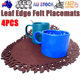 Darrahopens Home & Garden > Rugs > Outdoor Rugs 4Pc Leaf Edge Felt Placemats Heat Insulation Coffee Cup Mat Table Decor At First