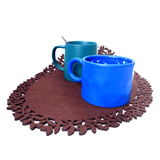 Darrahopens Home & Garden > Rugs > Outdoor Rugs 4Pc Leaf Edge Felt Placemats Heat Insulation Coffee Cup Mat Table Decor At First