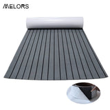 Darrahopens Home & Garden > Rugs > Outdoor Rugs EVA Faux Teak Boat Flooring Sheet Marine Decking Mat Self Adhesive Non Slip Foam for Yacht Caravan & RV (Dark Grey & Black, 120cm x 30cm)