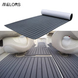 Darrahopens Home & Garden > Rugs > Outdoor Rugs EVA Faux Teak Boat Flooring Sheet Marine Decking Mat Self Adhesive Non Slip Foam for Yacht Caravan & RV (Dark Grey & Black, 240cm x 45cm)