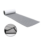 Darrahopens Home & Garden > Rugs > Outdoor Rugs EVA Faux Teak Boat Flooring Sheet Marine Decking Mat Self Adhesive Non Slip Foam for Yacht Caravan & RV (Light Grey & Black, 240cm x 45cm)