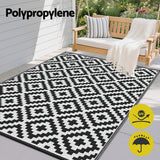 Darrahopens Home & Garden > Rugs > Outdoor Rugs Gardeon Outdoor Rugs 120x180cm Large Carpet Reversible Area Mat PP Dual-Sided Patio Rug Cross