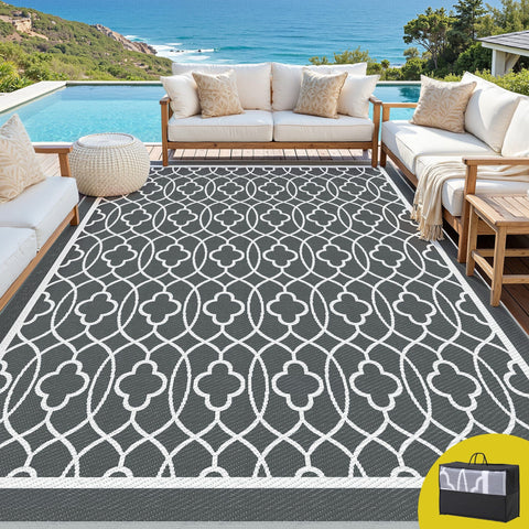 Darrahopens Home & Garden > Rugs > Outdoor Rugs Gardeon Outdoor Rugs 274x366cm Large Carpet Reversible Area Mat PP Dual-Sided Patio Rug