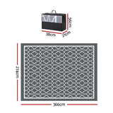 Darrahopens Home & Garden > Rugs > Outdoor Rugs Gardeon Outdoor Rugs 274x366cm Large Carpet Reversible Area Mat PP Dual-Sided Patio Rug