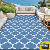 Darrahopens Home & Garden > Rugs > Outdoor Rugs Gardeon Outdoor Rugs 274x366cm Large Carpet Reversible Area Mat PP Dual-Sided Patio Rug Blue