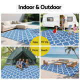 Darrahopens Home & Garden > Rugs > Outdoor Rugs Gardeon Outdoor Rugs 274x366cm Large Carpet Reversible Area Mat PP Dual-Sided Patio Rug Blue
