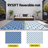 Darrahopens Home & Garden > Rugs > Outdoor Rugs Gardeon Outdoor Rugs 274x366cm Large Carpet Reversible Area Mat PP Dual-Sided Patio Rug Blue