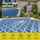 Darrahopens Home & Garden > Rugs > Outdoor Rugs Gardeon Outdoor Rugs 274x366cm Large Carpet Reversible Area Mat PP Dual-Sided Patio Rug Blue