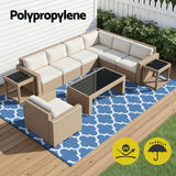 Darrahopens Home & Garden > Rugs > Outdoor Rugs Gardeon Outdoor Rugs 274x366cm Large Carpet Reversible Area Mat PP Dual-Sided Patio Rug Blue