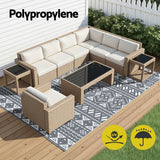 Darrahopens Home & Garden > Rugs > Outdoor Rugs Gardeon Outdoor Rugs 274x366cm Large Carpet Reversible Area Mat PP Dual-Sided Patio Rug Bohemian