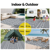 Darrahopens Home & Garden > Rugs > Outdoor Rugs Gardeon Outdoor Rugs 274x366cm Large Carpet Reversible Area Mat PP Dual-Sided Patio Rug Bohemian