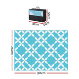 Darrahopens Home & Garden > Rugs > Outdoor Rugs Gardeon Outdoor Rugs 274x366cm Large Carpet Reversible Area Mat PP Dual-Sided Patio Rug Light Blue