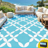 Darrahopens Home & Garden > Rugs > Outdoor Rugs Gardeon Outdoor Rugs 274x366cm Large Carpet Reversible Area Mat PP Dual-Sided Patio Rug Light Blue