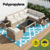 Darrahopens Home & Garden > Rugs > Outdoor Rugs Gardeon Outdoor Rugs 274x366cm Large Carpet Reversible Area Mat PP Dual-Sided Patio Rug Light Blue