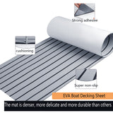 Darrahopens Home & Garden > Rugs > Outdoor Rugs Grey Striped EVA Boat Deck Mat - Waterproof Non-Slip Flooring for Yacht, Boat, and Outdoor Use(2400x300x6mm)