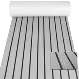 Darrahopens Home & Garden > Rugs > Outdoor Rugs Grey Striped EVA Boat Deck Mat - Waterproof Non-Slip Flooring for Yacht, Boat, and Outdoor Use(2400x300x6mm)