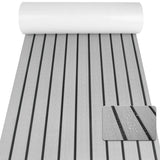 Darrahopens Home & Garden > Rugs > Outdoor Rugs Non-Slip EVA Foam Boat Flooring Sheet Grey with Black Stripes Self-Adhesive Marine Decking Mat for Yacht and Boat Deck DIY Upgrade(2400x600x6mm)