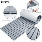 Darrahopens Home & Garden > Rugs > Outdoor Rugs Non-Slip EVA Foam Boat Flooring Sheet Grey with Black Stripes Self-Adhesive Marine Decking Mat for Yacht and Boat Deck DIY Upgrade(2400x900x6mm)