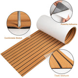 Darrahopens Home & Garden > Rugs > Outdoor Rugs Teak EVA Foam Boat Flooring Sheet Brown with Black Stripes Self-Adhesive Marine Decking Mat for Yacht Fishing Boat RV DIY Upgrade Australian Boating(2400x1200x6mm)