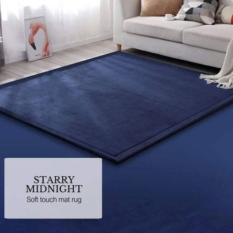 Darrahopens Home & Garden > Rugs Soft Touch Ultra Plush Memory Foam Tatami Midnight Blue Mat - 150 x 200 CM