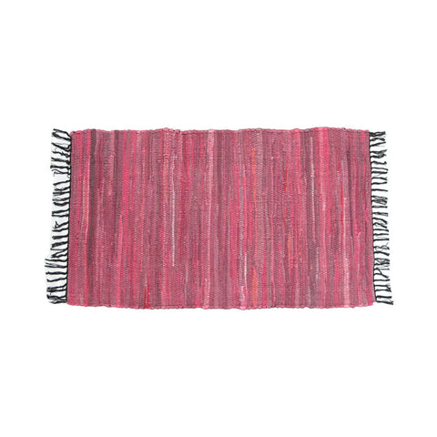 Darrahopens Home & Garden > Rugs Tonal Chindi Cotton Handmade Floor Mat with Tassels 70 x 120 cm Pink