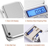 Darrahopens Home & Garden > Scales > Kitchen Scales Electronic kitchen scale - Kitchen scale - 500g/0.01g - Food scale - Stainless steel household scale - With display and tare function - Suitable for food, jewelry, coffee bags, etc.