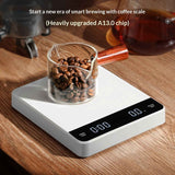 Darrahopens Home & Garden > Scales > Kitchen Scales Mini Coffee Scale with Timer,Rechargeable Espresso Scale,3kg/0.1g Precision Scale for Espresso&Pour-Over Coffee,Portable Digital Kitchen Scale,White