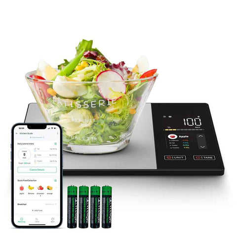 Darrahopens Home & Garden > Scales > Kitchen Scales Smart Digital Food Kitchen Scale with Nutritional Calculator, On-Screen Nutrient Info, Free App for Calorie & Macro Tracking, AI Scan, Personal Goals, for Weight Loss and Keto, 11lb/5kg