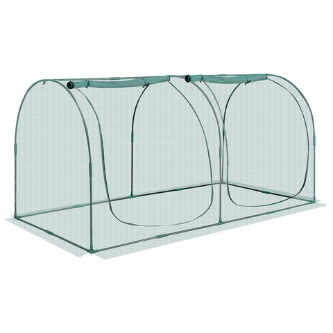 Darrahopens Home & Garden > Scales > Kitchen Scales VEVOR Crop Cage, 2.48 x 1.2 x 1.2 m Plant Protection Tent with Zippered Door, Wind-Resistant Tall Crop Cage, Easy to Install, Outdoor Raised Bed Cover with Frame, Plant Netting for Garden Patio Lawn