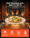 Darrahopens Home & Garden > Scales > Kitchen Scales VEVOR Pizza Stone, 381 mm Round Cordierite Pizza Stone, Extra Large Baking-Stone with Aluminum Peel, 17 mm Thickness Heat-Resistant Cooking Cordierite, for Kitchen Oven, Baking Pizzas, BBQ Grilling