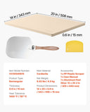 Darrahopens Home & Garden > Scales > Kitchen Scales VEVOR Pizza Stone, 508 x 355 mm Rectangular Cordierite Pizza Stone, Extra Large Baking-Stone with Aluminum Peel, 15 mm Thick Heat-Resistant Cordierite, for Oven, Baking Bread & Pizzas, BBQ Grilling
