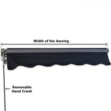 Darrahopens Home & Garden > Shading > Awnings 2.92m Black Fabric/Dark Grey Frame Manual Retractable Folding Arm Awning In Australia - Darrahopens