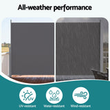 Darrahopens Home & Garden > Shading > Awnings Instahut 2X3.5M Side Awning Retractable Privacy Screen Outdoor Sun Shade Grey In Australia - Darrahopens