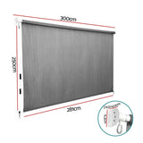 Darrahopens Home & Garden > Shading > Awnings Instahut 3X2.5M HDPE Straight Drop Awning Outdoor Roller Blind Shade Screen Grey In Australia - Darrahopens