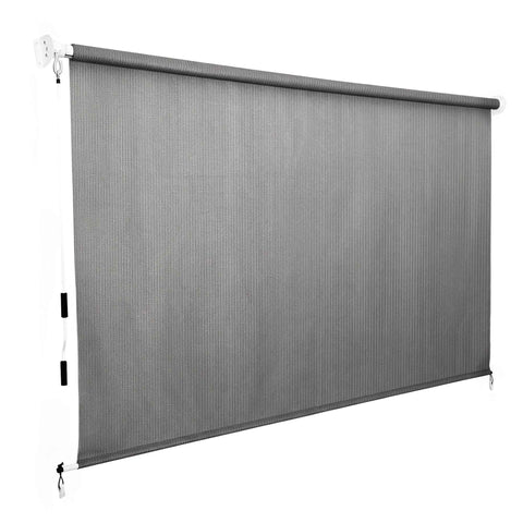 Darrahopens Home & Garden > Shading > Awnings Instahut 3X2.5M HDPE Straight Drop Awning Outdoor Roller Blind Shade Screen Grey In Australia - Darrahopens