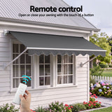 Darrahopens Home & Garden > Shading > Awnings Instahut Motorised Pivot Arm Awning Window Sun Shade 2.8 X 2.1M Grey In Australia - Darrahopens