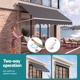 Darrahopens Home & Garden > Shading > Awnings Instahut Motorised Pivot Arm Awning Window Sun Shade 3.1 X 2.1M Grey In Australia - Darrahopens