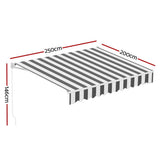 Darrahopens Home & Garden > Shading > Awnings Instahut Retractable Folding Arm Awning Manual Sunshade 2.5Mx2M Grey White
