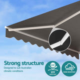 Darrahopens Home & Garden > Shading > Awnings Instahut Retractable Folding Arm Awning Manual Sunshade 3.5M X 3M Grey