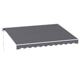 Darrahopens Home & Garden > Shading > Awnings Instahut Retractable Folding Arm Awning Manual Sunshade 3.5M X 3M Grey