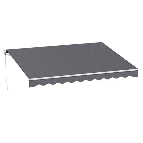 Darrahopens Home & Garden > Shading > Awnings Instahut Retractable Folding Arm Awning Manual Sunshade 3.5M X 3M Grey