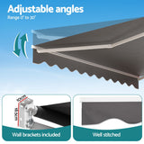 Darrahopens Home & Garden > Shading > Awnings Instahut Retractable Folding Arm Awning Manual Sunshade 3.5M X 3M Grey