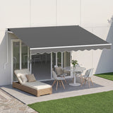 Darrahopens Home & Garden > Shading > Awnings Instahut Retractable Folding Arm Awning Manual Sunshade 3.5M X 3M Grey