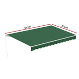 Darrahopens Home & Garden > Shading > Awnings Instahut Retractable Folding Arm Awning Manual Sunshade 5Mx3M Dark Green
