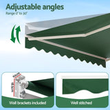Darrahopens Home & Garden > Shading > Awnings Instahut Retractable Folding Arm Awning Manual Sunshade 5Mx3M Dark Green