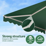 Darrahopens Home & Garden > Shading > Awnings Instahut Retractable Folding Arm Awning Manual Sunshade 5Mx3M Dark Green