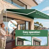 Darrahopens Home & Garden > Shading > Awnings Instahut Retractable Folding Arm Awning Manual Sunshade 5Mx3M Dark Green