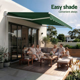 Darrahopens Home & Garden > Shading > Awnings Instahut Retractable Folding Arm Awning Manual Sunshade 5Mx3M Dark Green