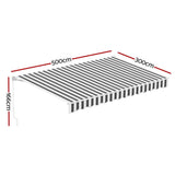 Darrahopens Home & Garden > Shading > Awnings Instahut Retractable Folding Arm Awning Manual Sunshade 5Mx3M Grey White